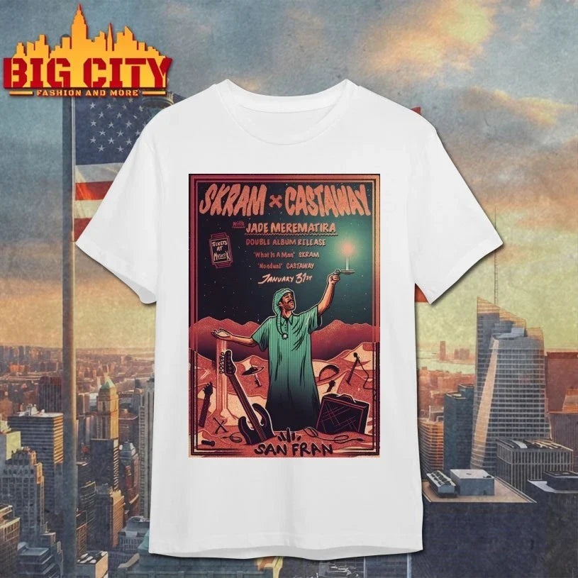 SKRAM And Castaway Jan 31 2026 San Fran In Wellington NZ Poster shirt Unisex T-shirt, Sweatshirt, Hoodie, Long Sleeve Tee - T-Shirt, Sweatshirt, Hoodie