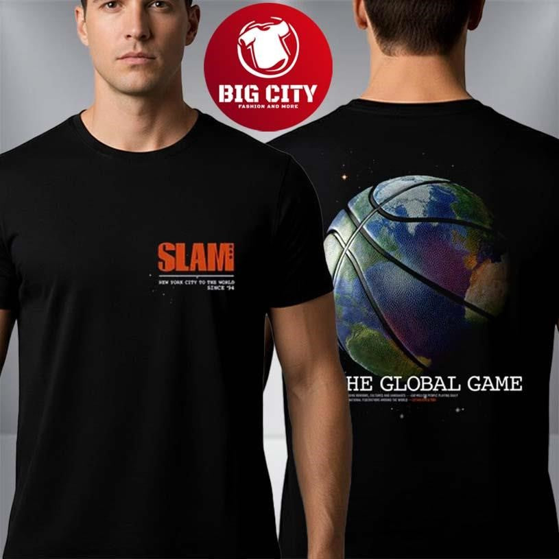 SLAM The Global Game New York City To The World Two Sided Shirt Unisex T-shirt, Sweatshirt, Hoodie, Long Sleeve Tee - T-Shirt, Sweatshirt, Hoodie