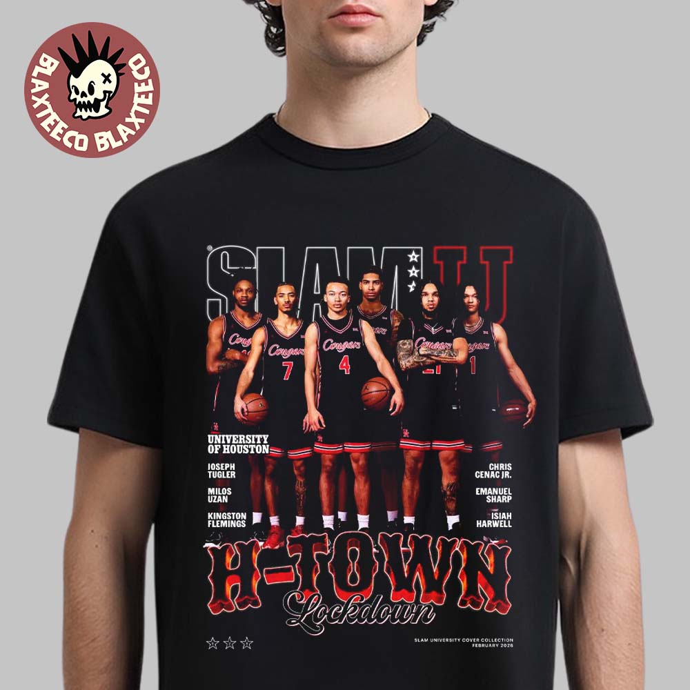 SLAMU 20 Houston Cougars H Town Lockdown Magazine Cover T-Shirt Unisex T-shirt, Sweatshirt, Hoodie, Long Sleeve Tee - T-Shirt, Sweatshirt, Hoodie