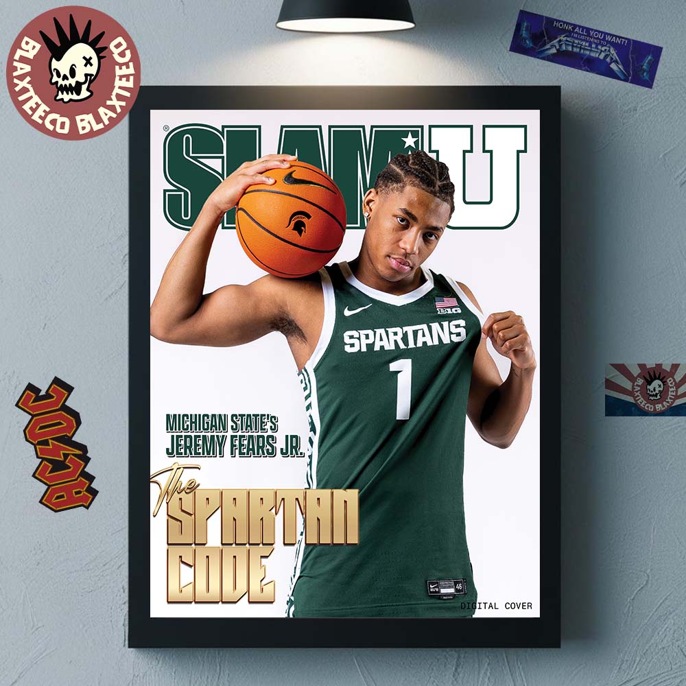 SLAMU Michigan State Spartans Jeremy Fears Jr The Spartan Code Magazine Cover Home Decor Poster Canvas - T-Shirt, Sweatshirt, Hoodie