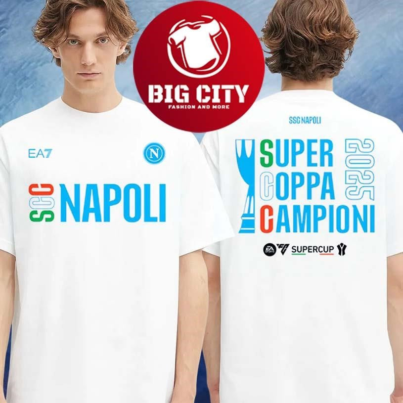 SSC Napoli 2025 Supercoppa Super Cup Two Sided Shirt Unisex T-shirt, Sweatshirt, Hoodie, Long Sleeve Tee - T-Shirt, Sweatshirt, Hoodie