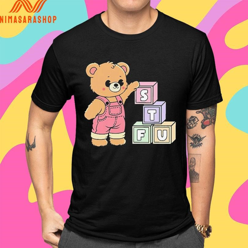 STFU Cute Bear - Adult & Kids T-Shirts, Sweatshirts & Hoodies apparel design preview 4