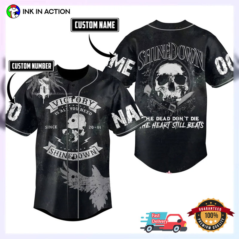Custom shinedown tour 2023 Victory Is All You Need Baseball Jersey baseball jersey product view 1