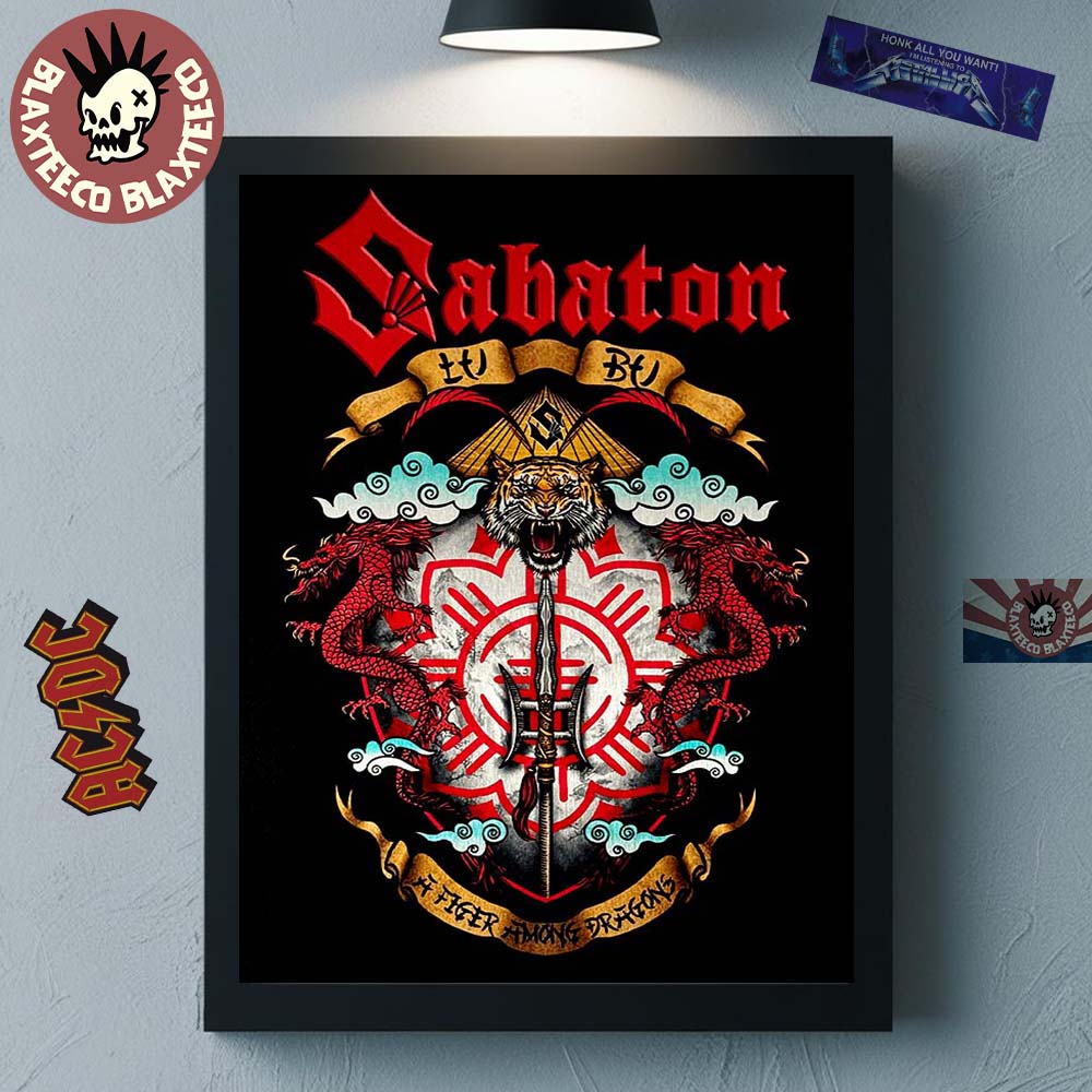 Sabaton A Tiger Among Dragons Coat of Arms Home Decor Poster Canvas Unisex T-shirt, Sweatshirt, Hoodie, Long Sleeve Tee - T-Shirt, Sweatshirt, Hoodie