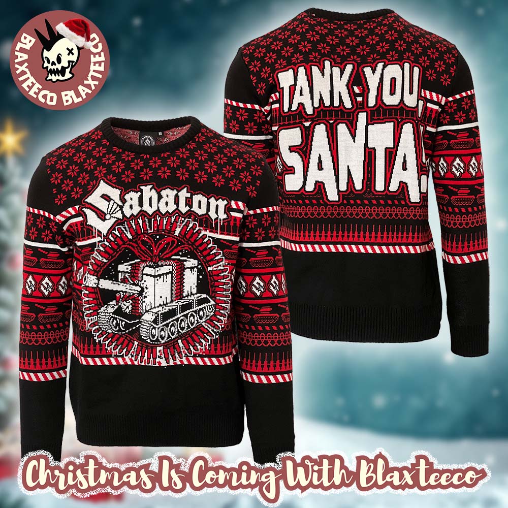 Sabaton Holiday Tank You Santa The Present Tank Knitted Ugly Christmas Sweater Unisex T-shirt, Sweatshirt, Hoodie, Long Sleeve Tee - T-Shirt, Sweatshirt, Hoodie