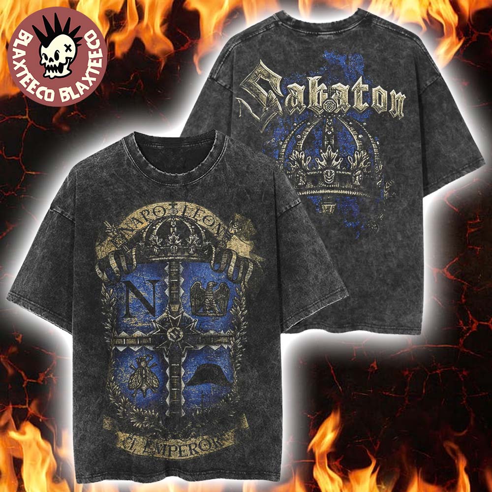 Sabaton Napoleon Emperor Coat of Arms Vintage Washed T-Shirt Unisex T-shirt, Sweatshirt, Hoodie, Long Sleeve Tee - T-Shirt, Sweatshirt, Hoodie