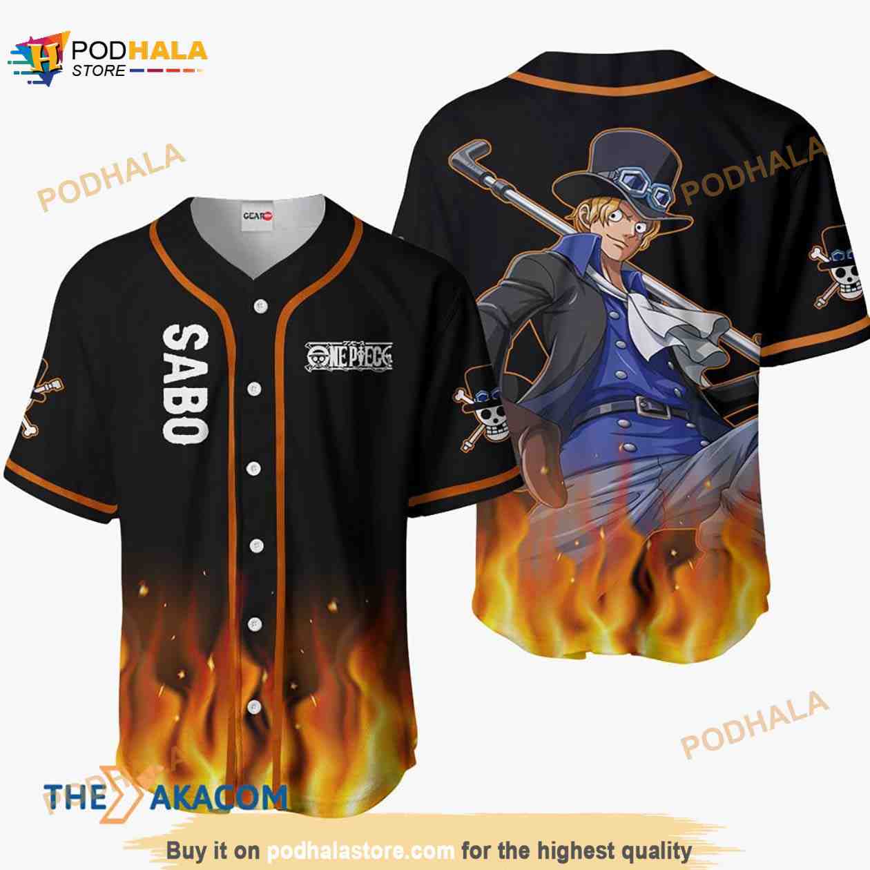 Sabo Anime 3D Baseball Jersey Shirt baseball jersey product view 1