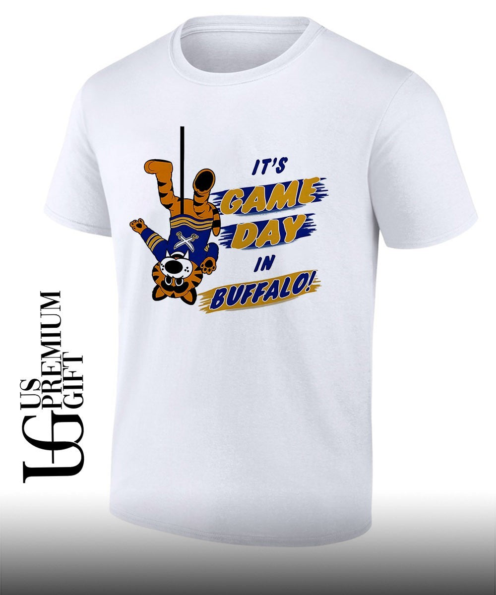 Sabretooth its Game Day in Buffalo Sabres Hockey mascot shirt Unisex T-shirt, Sweatshirt, Hoodie, Long Sleeve Tee - T-Shirt, Sweatshirt, Hoodie
