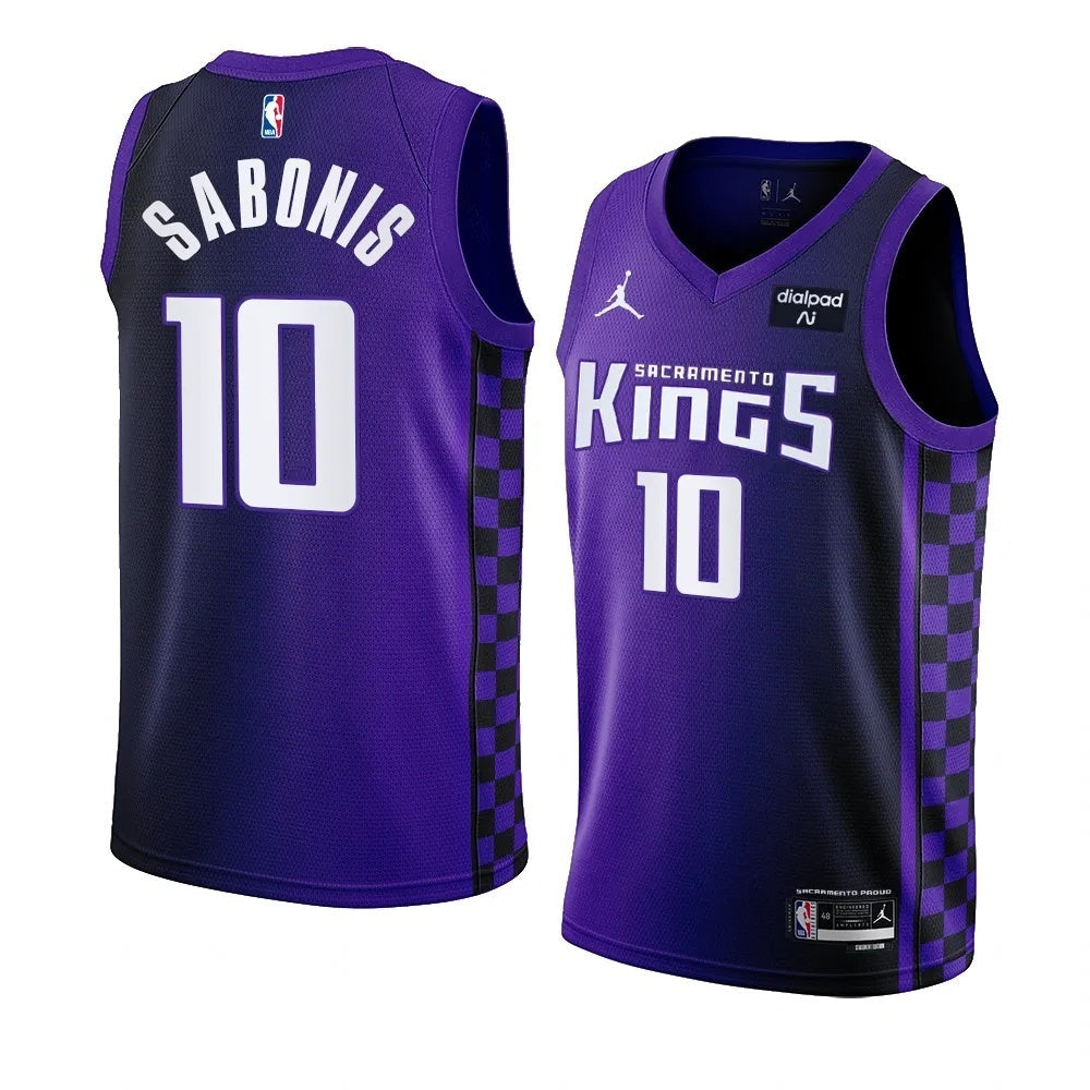 Sacramento Kings #10 Domantas Sabonis 2023-24 Statement Edition Purple Swingman Jersey Men's.webp basketball jersey product view 1