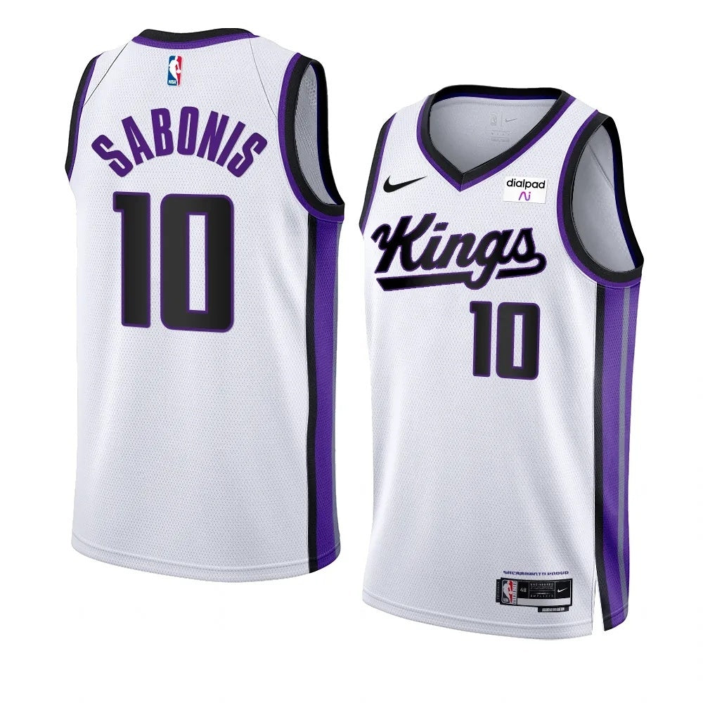 Sacramento Kings #10 Domantas Sabonis 2023-24 White Association Edition Swingman Jersey.webp basketball jersey product view 1