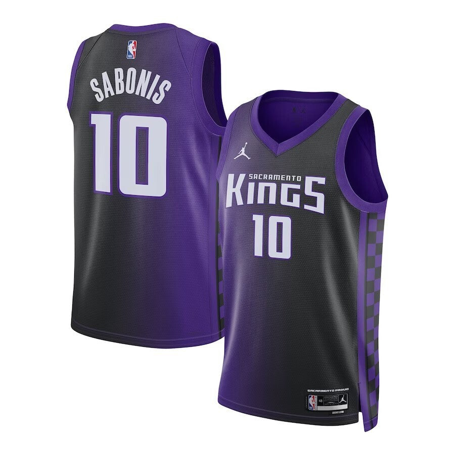 Sacramento Kings #10 Domantas Sabonis Brand Unisex Swingman Jersey - Statement Edition - Purple basketball jersey product view 1