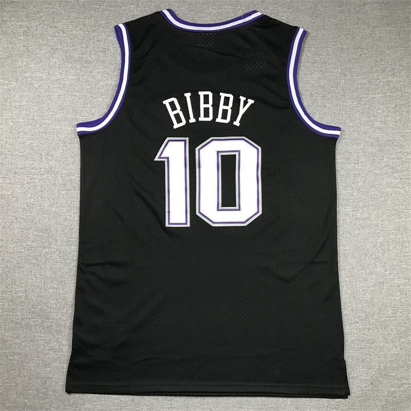 Sacramento Kings #10 Mike Bibby Kings 10 Retro Black Style 1 Basketball Jersey basketball jersey product view 1