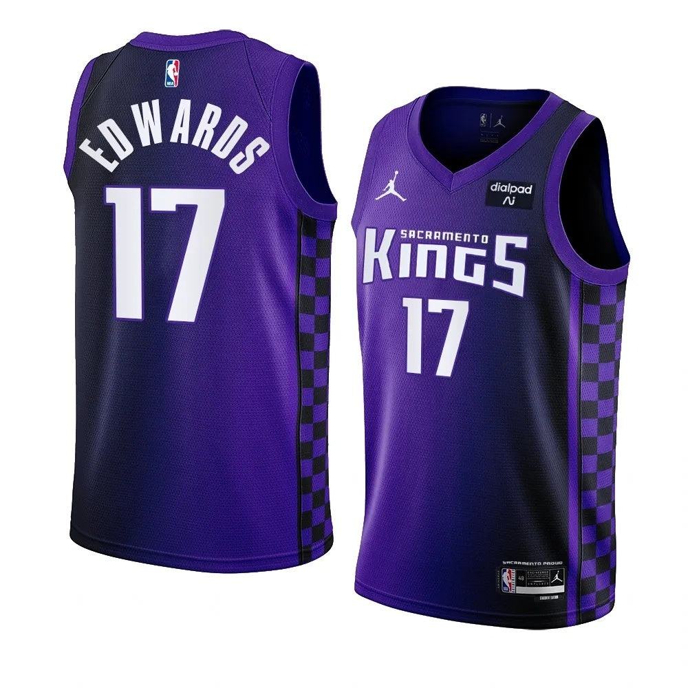 Sacramento Kings #17 Kessler Edwards 2023-24 Statement Edition Purple Swingman Jersey Men's.webp basketball jersey product view 1