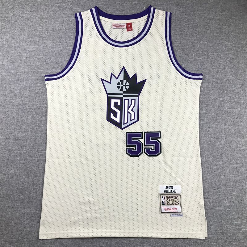 Sacramento Kings #55 Jason Williams Kings 55 Retro Off-White s-xxl Style 2 Basketball Jersey basketball jersey product view 1