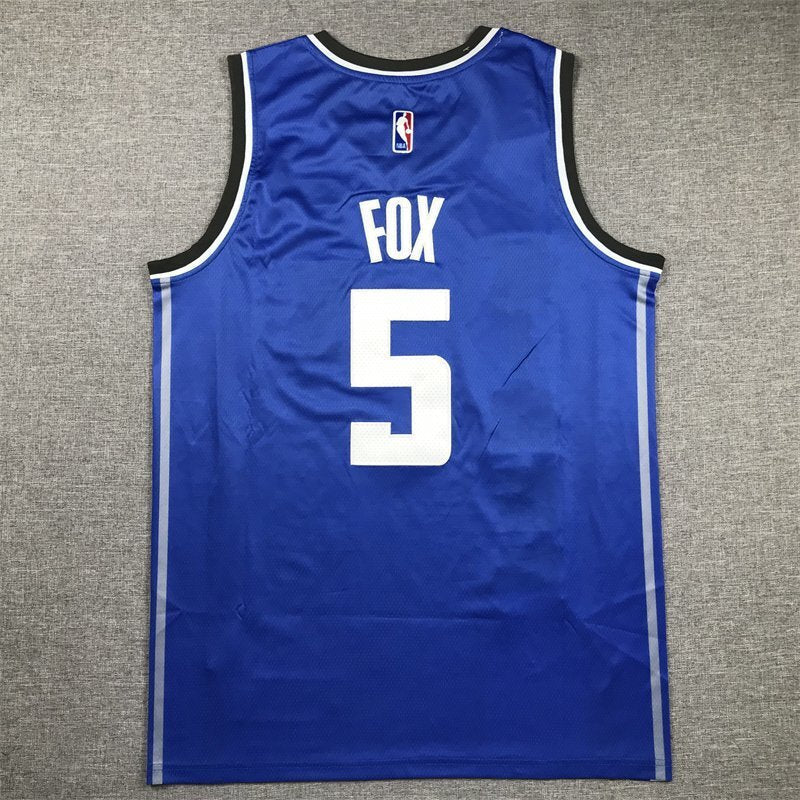 Sacramento Kings #5 De'Aaron Fox Kings 5 Blue City s-xxl Style 1 Basketball Jersey basketball jersey product view 1