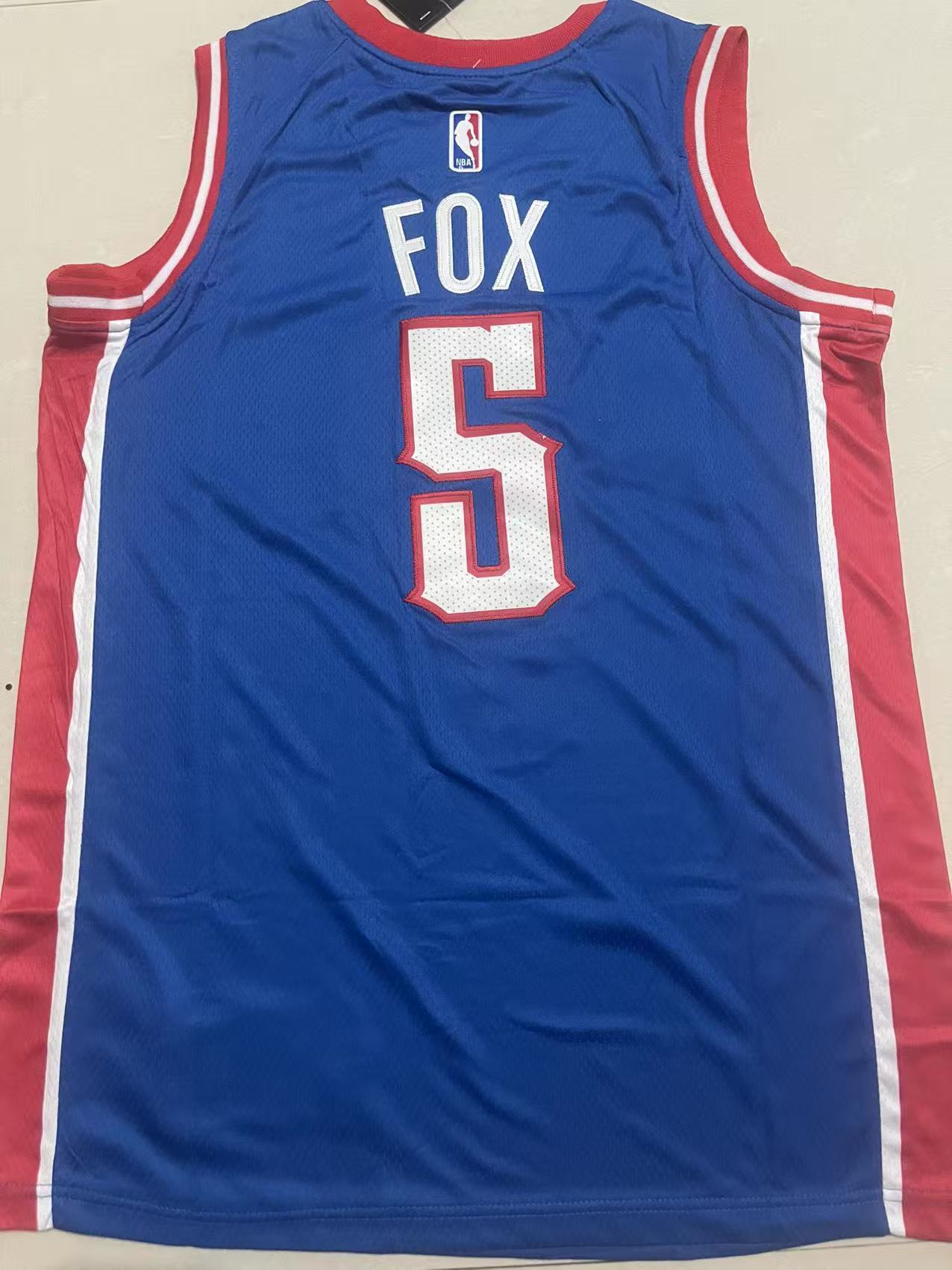 Sacramento Kings #5 De'Aaron Fox Kings 5 Colorful Blue Style 1 Basketball Jersey basketball jersey product view 1