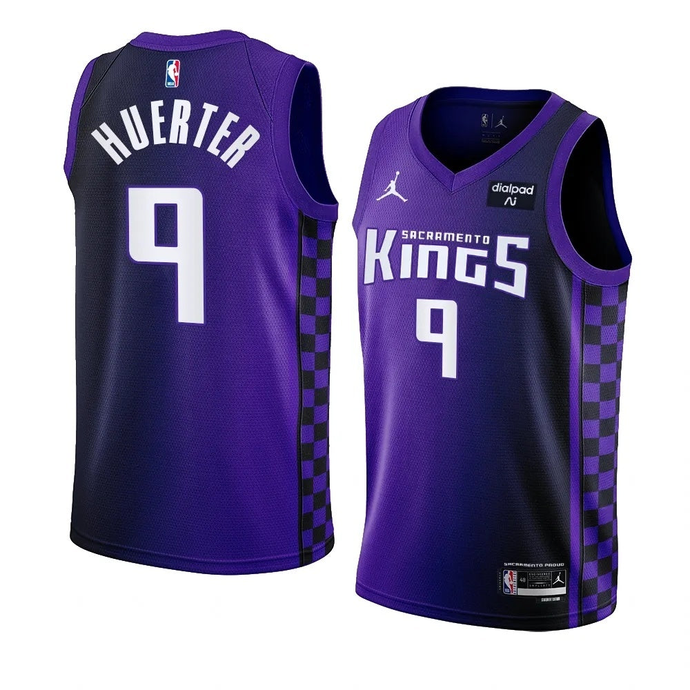 Sacramento Kings #9 Kevin Huerter 2023-24 Statement Edition Purple Swingman Jersey Men's.webp basketball jersey product view 1