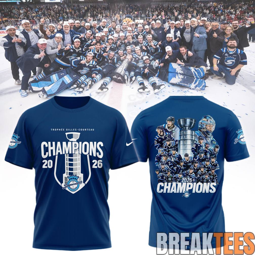 Saguenens de Chicoutimi 2026 QMJHL Champions Navy Shirt Unisex T-shirt, Sweatshirt, Hoodie, Long Sleeve Tee - T-Shirt, Sweatshirt, Hoodie