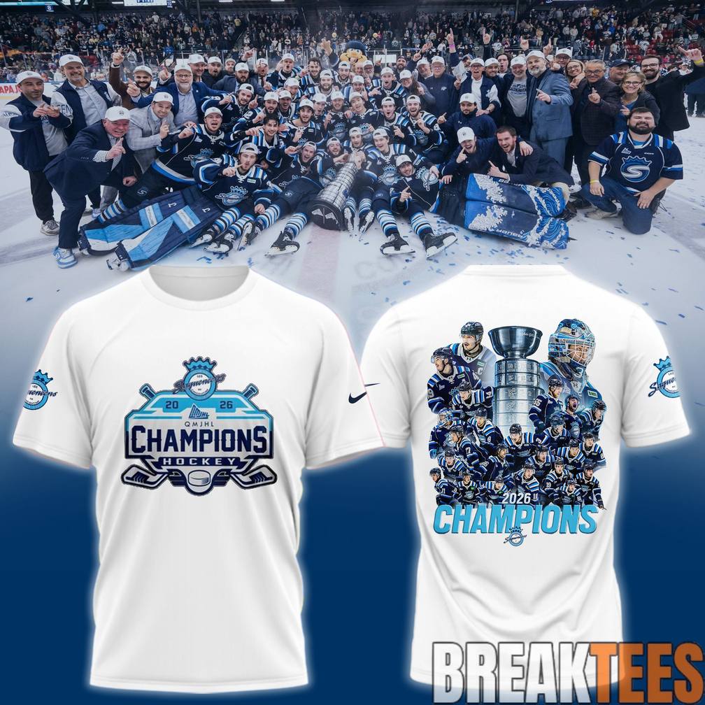 Saguenens de Chicoutimi 2026 QMJHL Champions White Shirt Unisex T-shirt, Sweatshirt, Hoodie, Long Sleeve Tee - T-Shirt, Sweatshirt, Hoodie