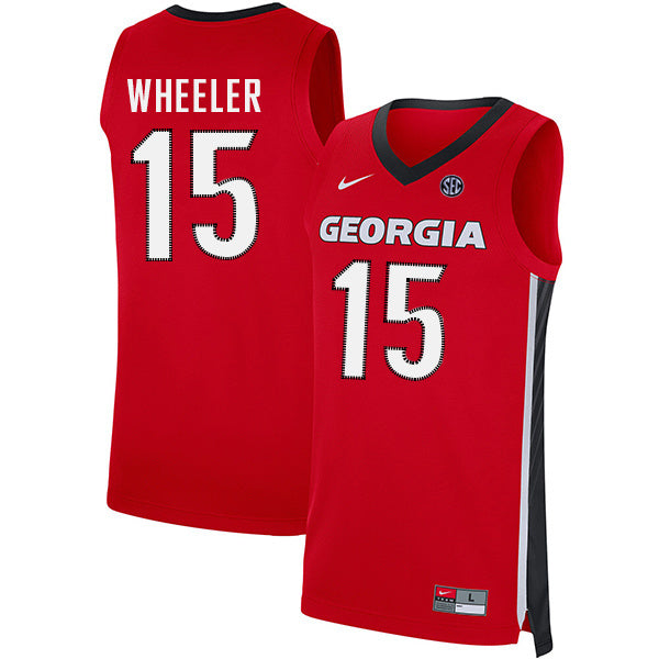 Sahvir Wheeler 15 V Collar Red College Football Jersey football jersey product view 1