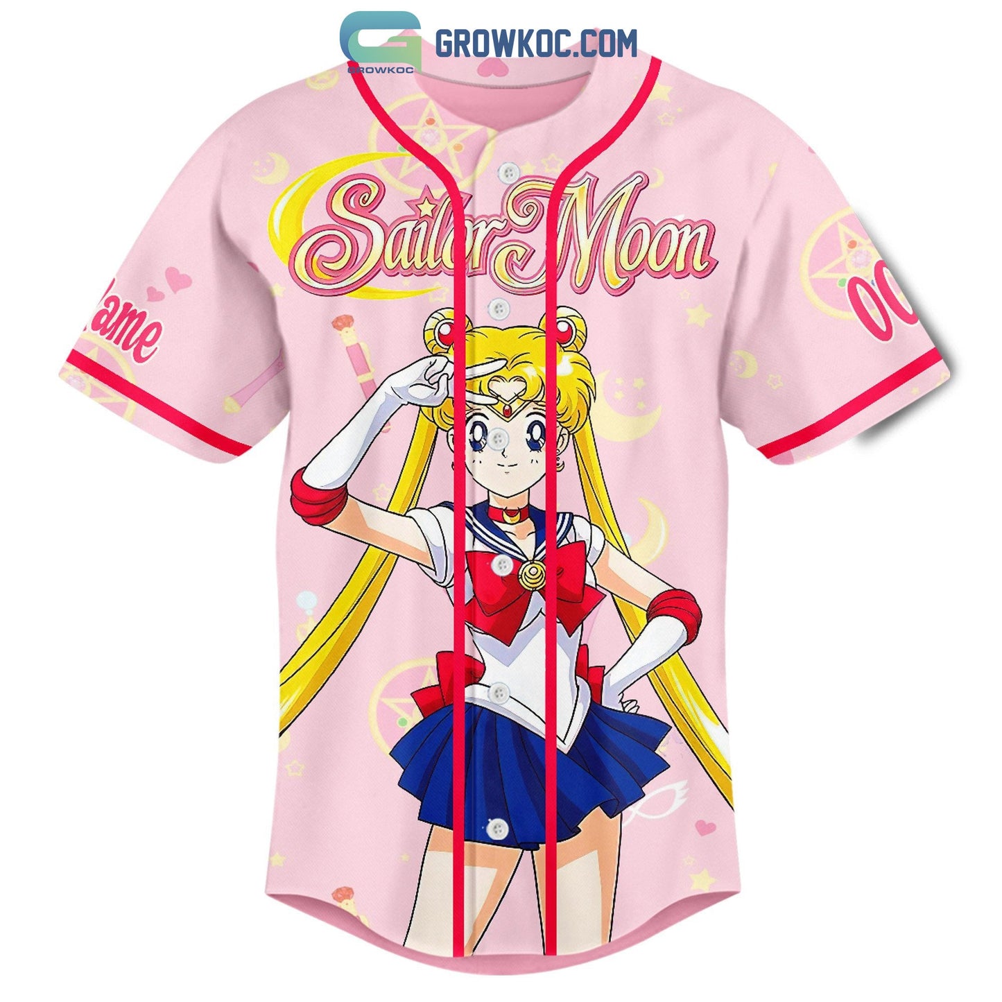Sailor Moon In The Name Of The Moon I’ll Punish You Personalized Baseball Jersey baseball jersey product view 2