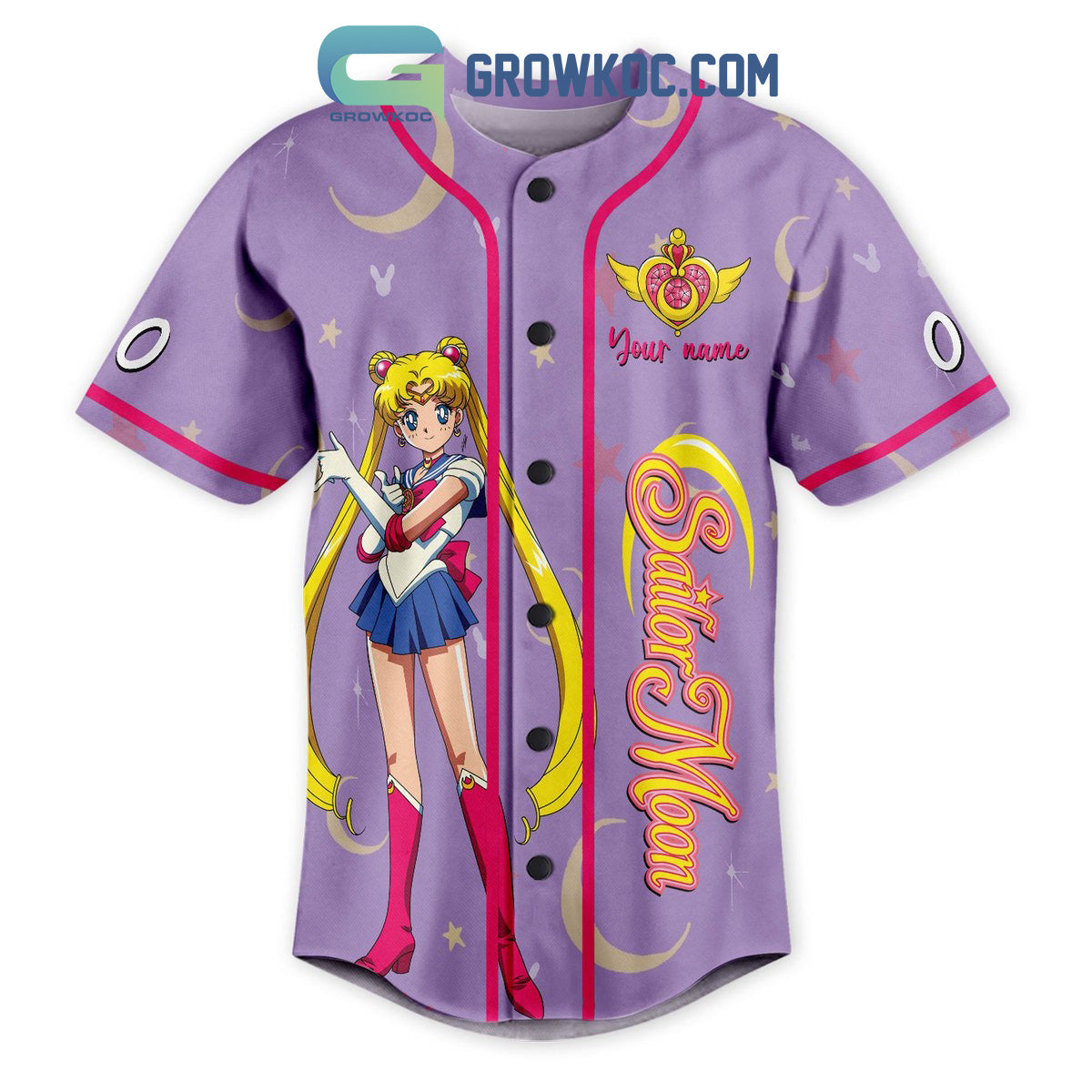 Sailor Moon Just A Girl In Love With Her Personalized Baseball Jersey baseball jersey product view 2