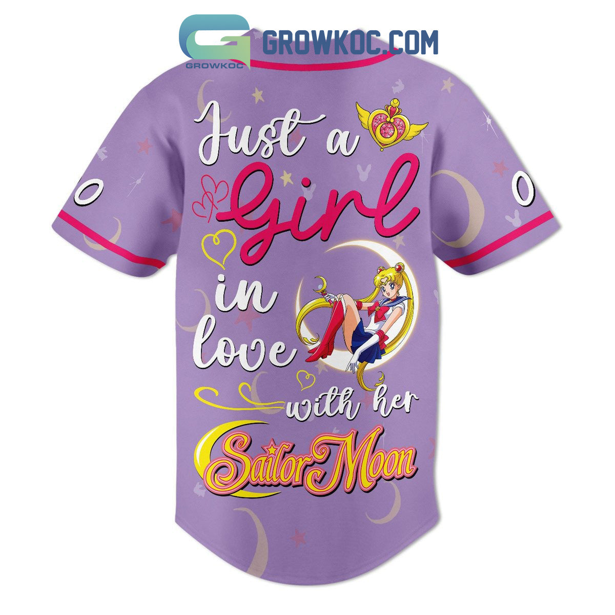 Sailor Moon Just A Girl In Love With Her Personalized Baseball Jersey baseball jersey product view 3