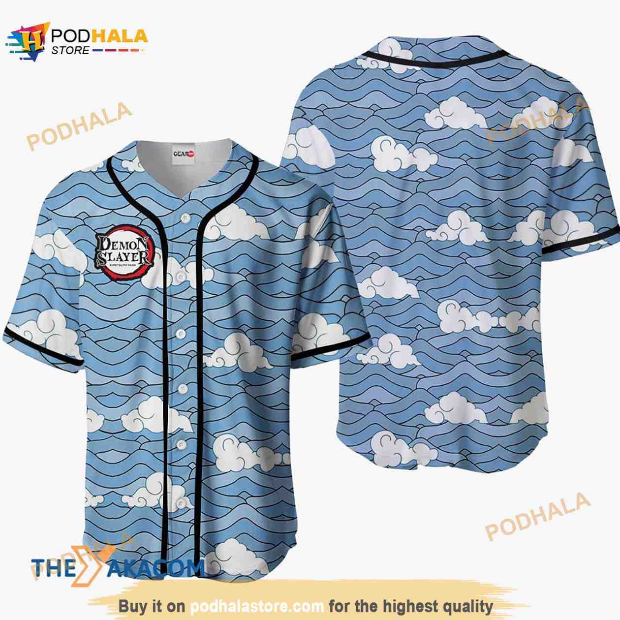 Sakonji Urokodaki Kimetsu Anime Costume 3D Baseball Jersey Shirt baseball jersey product view 1