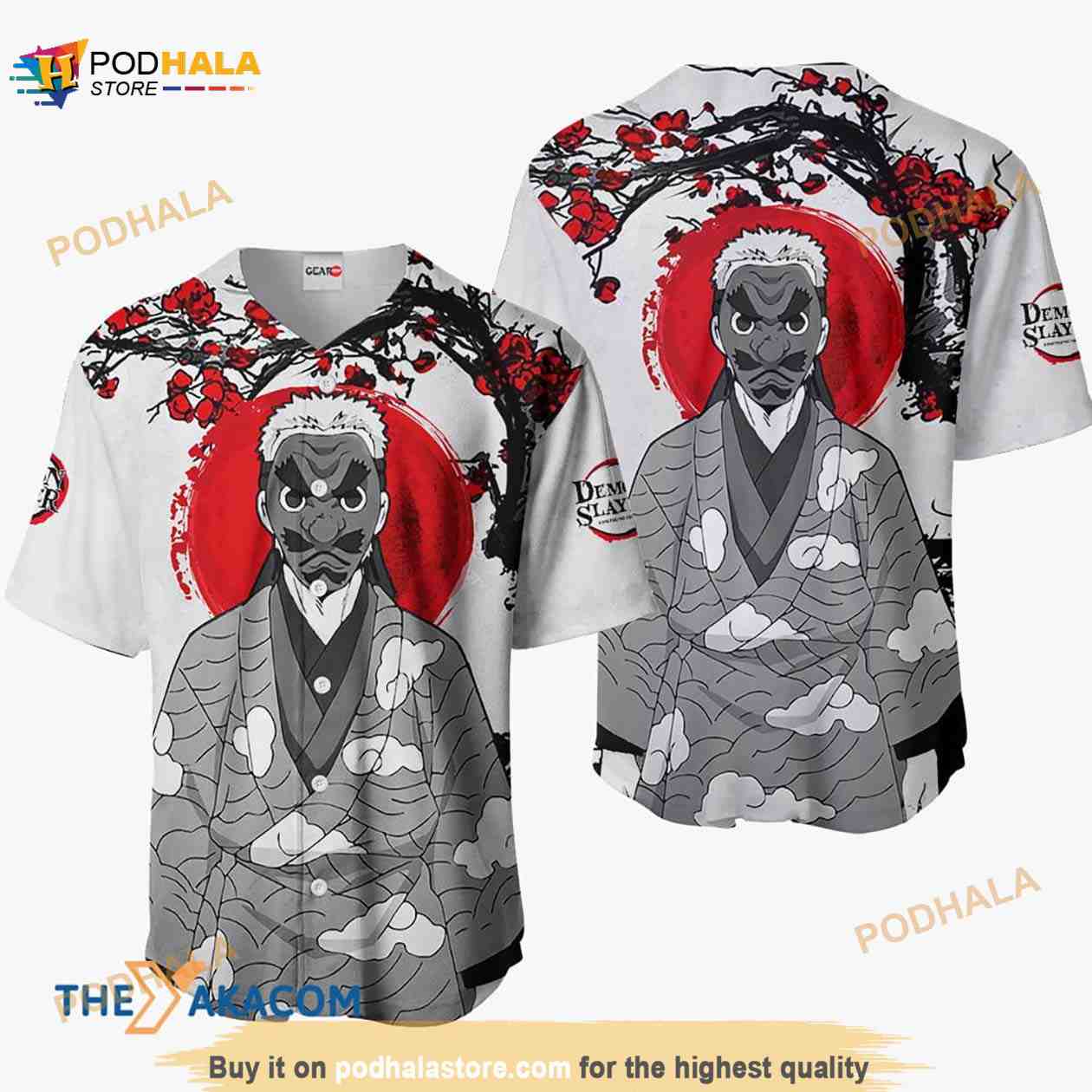 Sakonji Urokodaki Kimetsu Anime Japan Style 3D Baseball Jersey Shirt baseball jersey product view 1