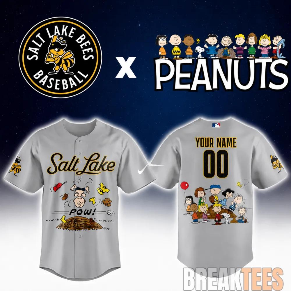 Salt Lake Bees Peanuts Night MiLB 2026 Personalized Baseball Jersey Unisex T-shirt, Sweatshirt, Hoodie, Long Sleeve Tee - T-Shirt, Sweatshirt, Hoodie