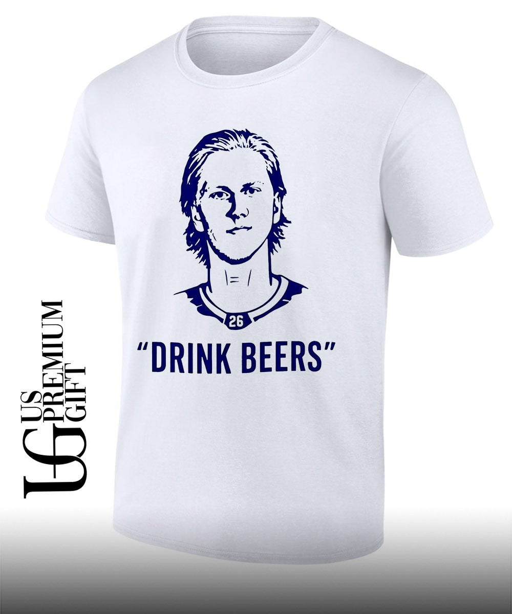 Sam Carrick wearing Rasmus Dahlin Drink Beer shirt Unisex T-shirt, Sweatshirt, Hoodie, Long Sleeve Tee - T-Shirt, Sweatshirt, Hoodie