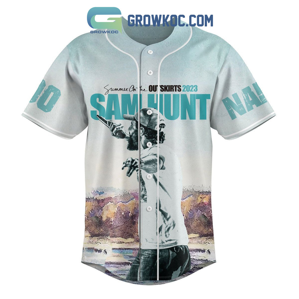 Sam Hunt Summer On The Outskirt 2023 Personalized Baseball Jersey baseball jersey product view 2