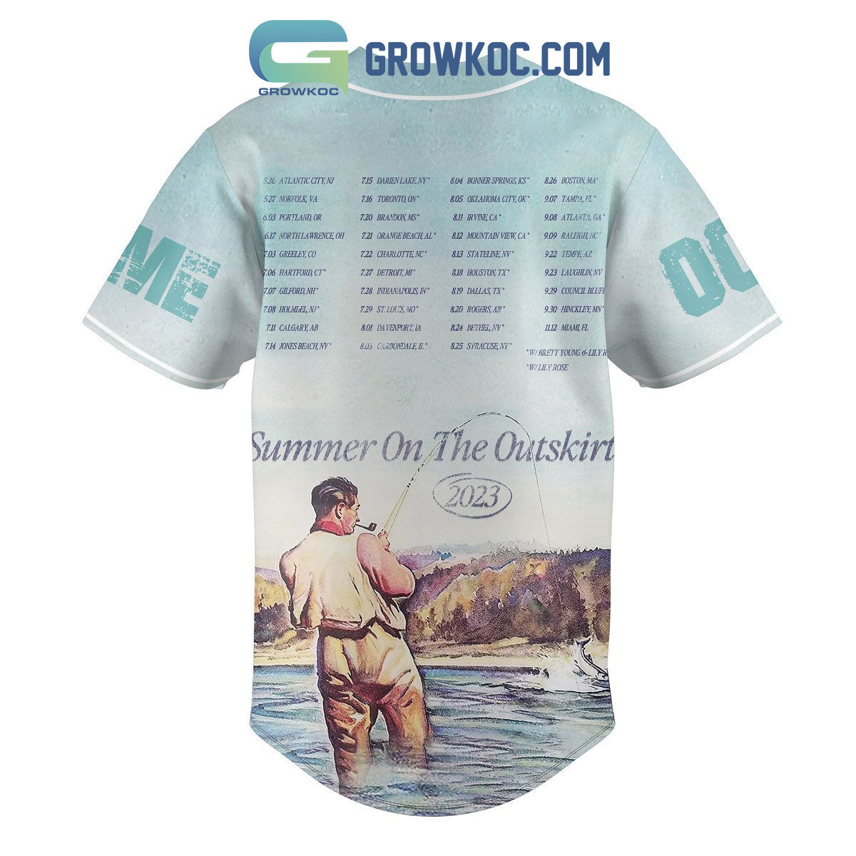 Sam Hunt Summer On The Outskirt 2023 Personalized Baseball Jersey baseball jersey product view 3