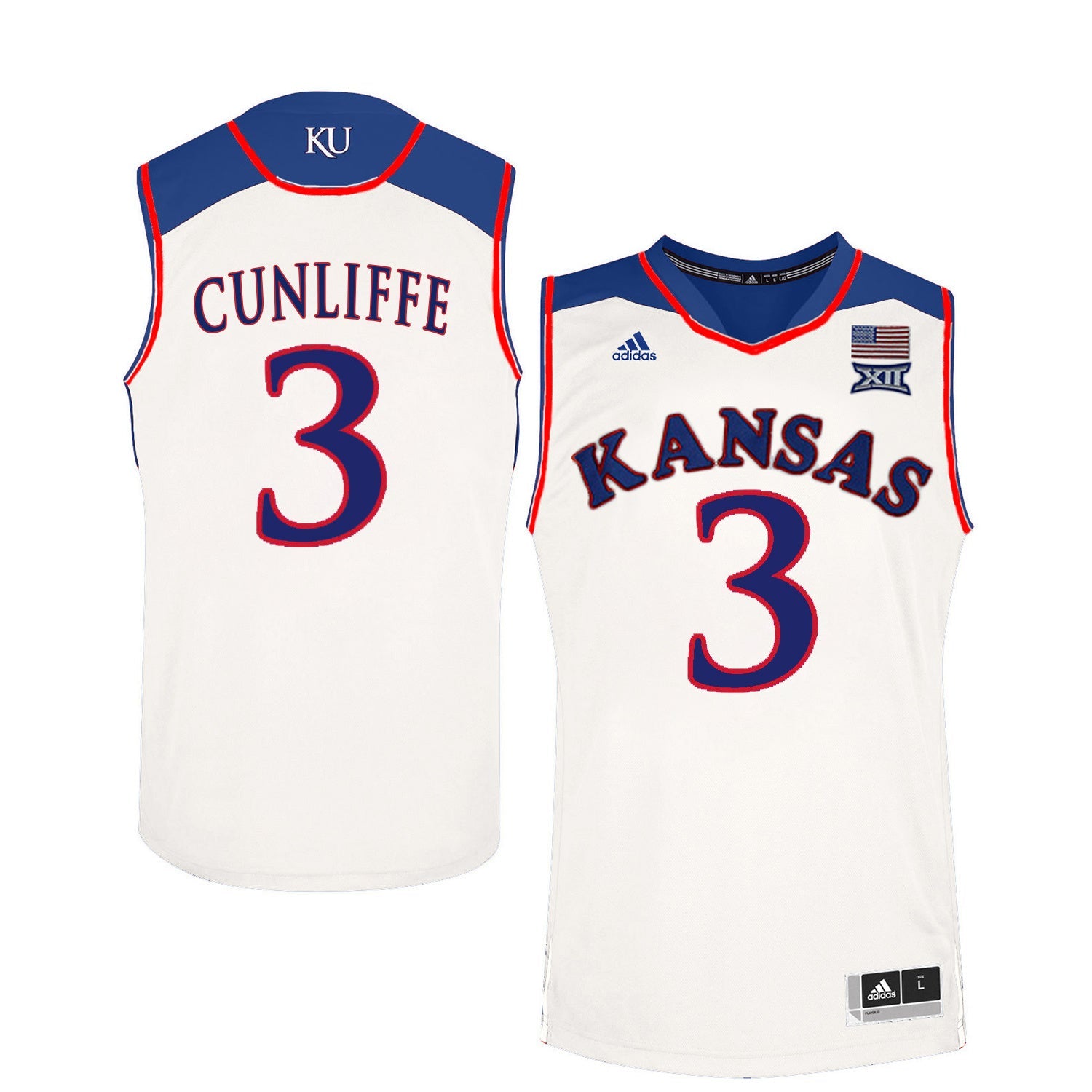 Sam Cunliffe 3 White College Football Jersey football jersey product view 1