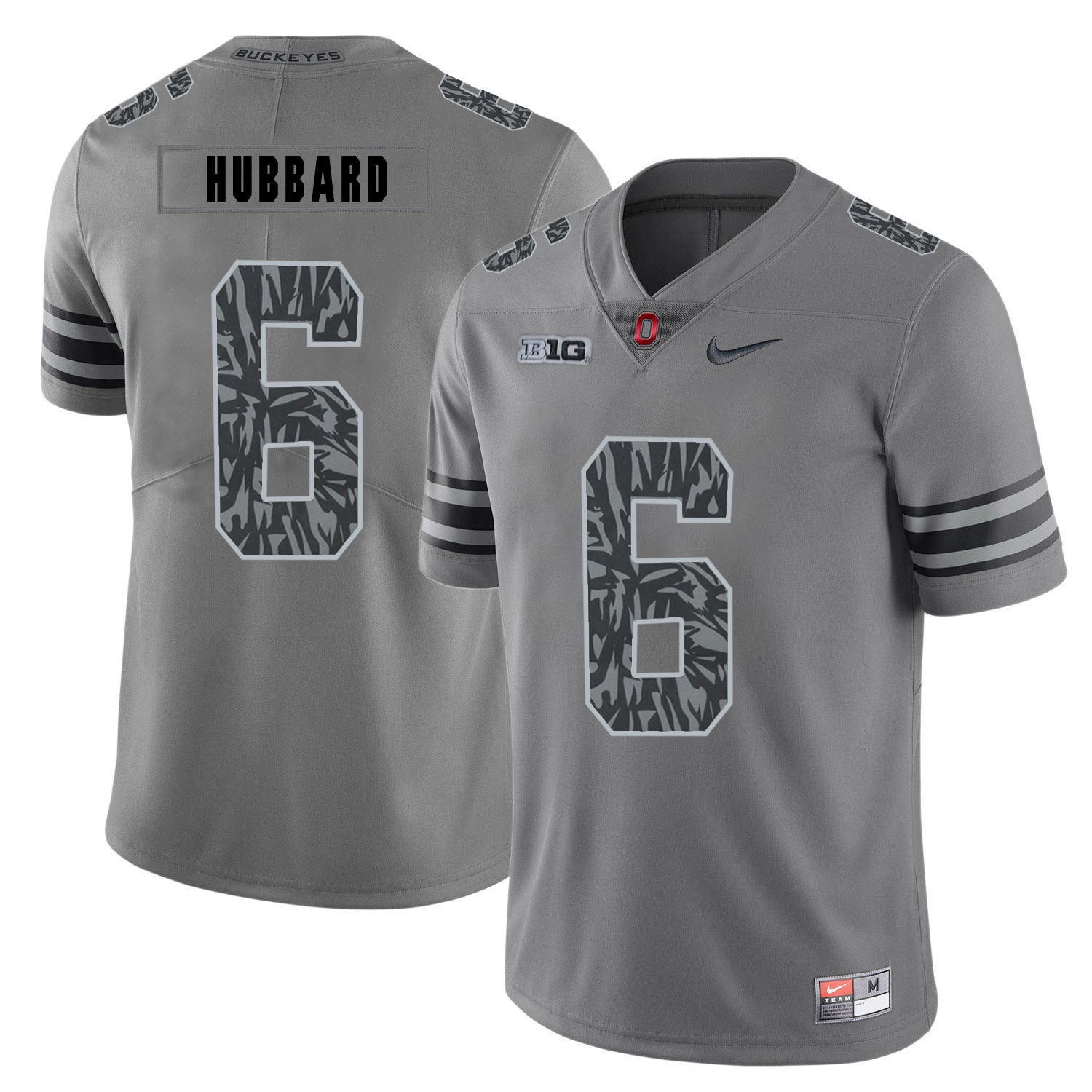 Sam Hubbard 6 Pattern Dark Gray College Football Jersey football jersey product view 1