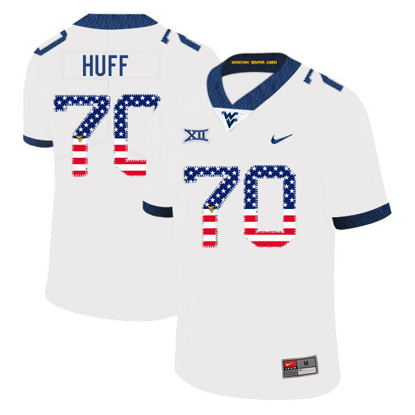 Sam Huff 70 White .1jpg College Football Jersey football jersey product view 1