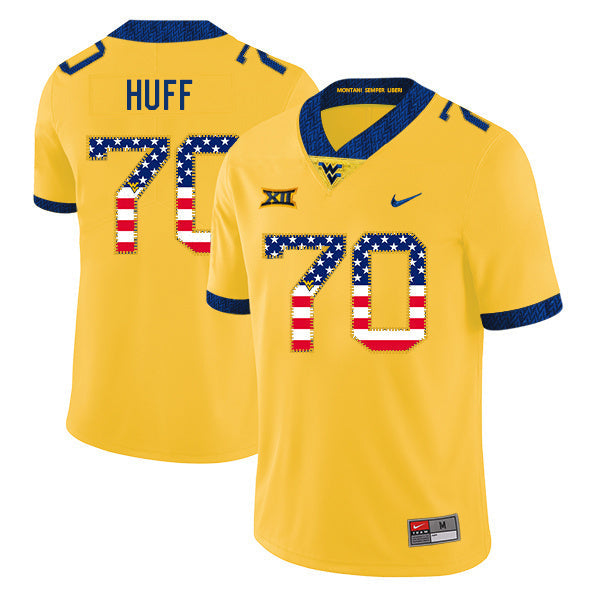 Sam Huff 70 Yellow .1jpg College Football Jersey football jersey product view 1
