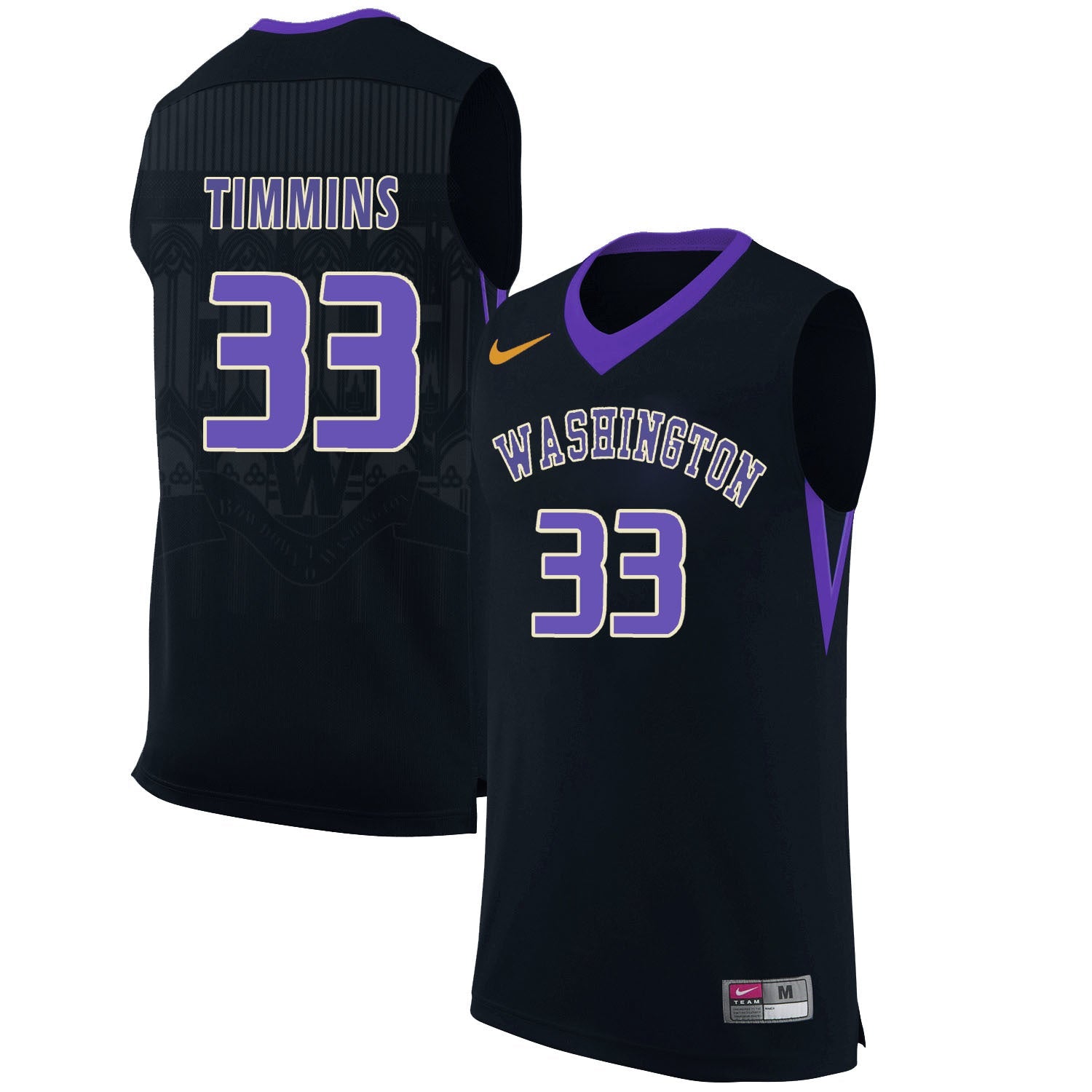 Sam Timmins 33 Black College Football Jersey football jersey product view 1