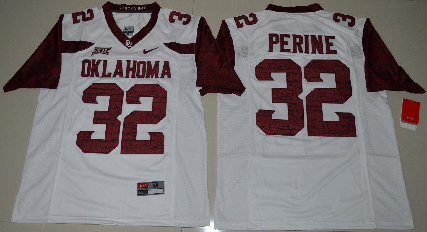 Samaje Perine 32 White 2016 College Football Jersey football jersey product view 1