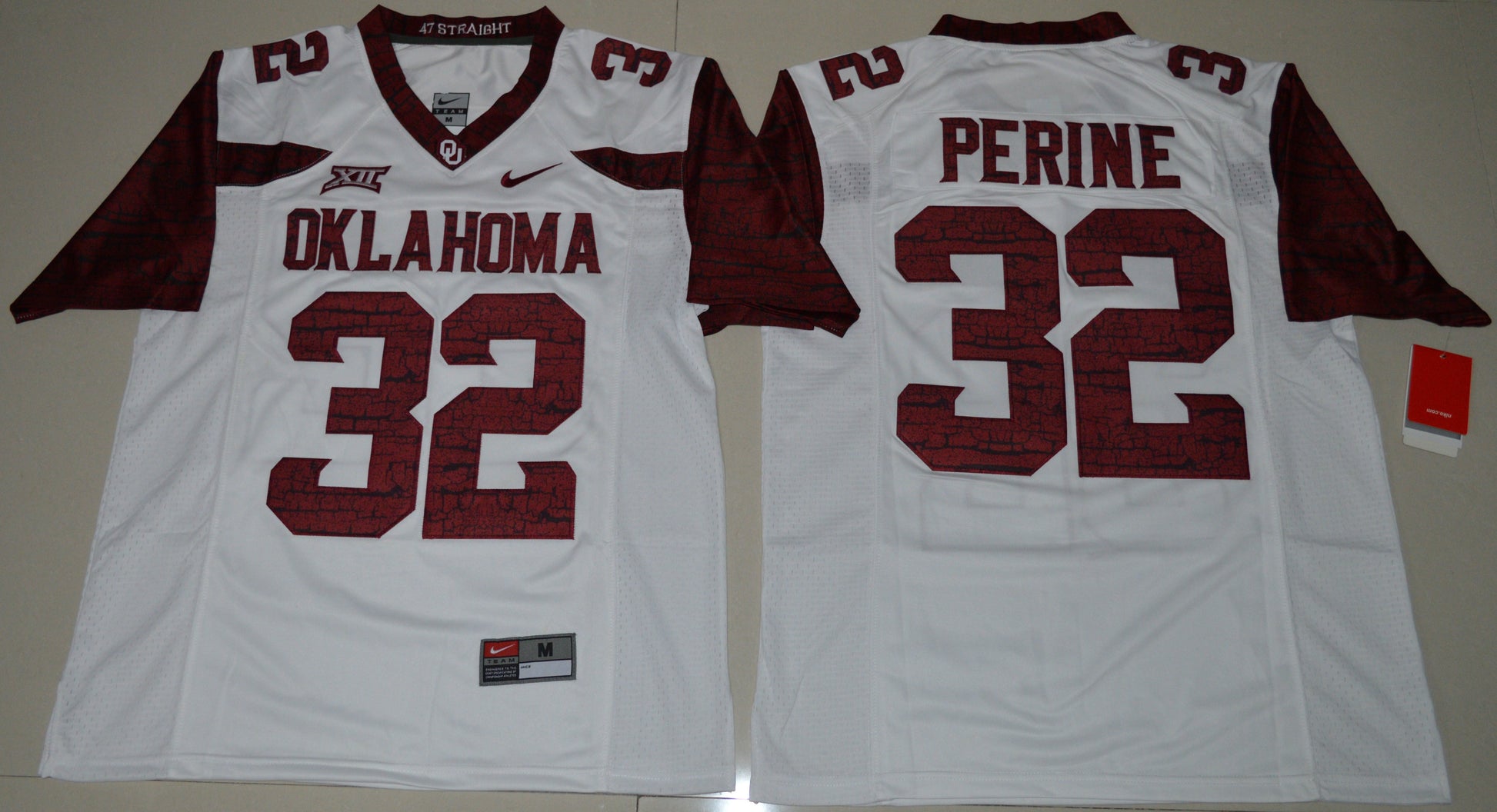 Samaje Perine 32 White 2016 College Football Jersey football jersey product view 1