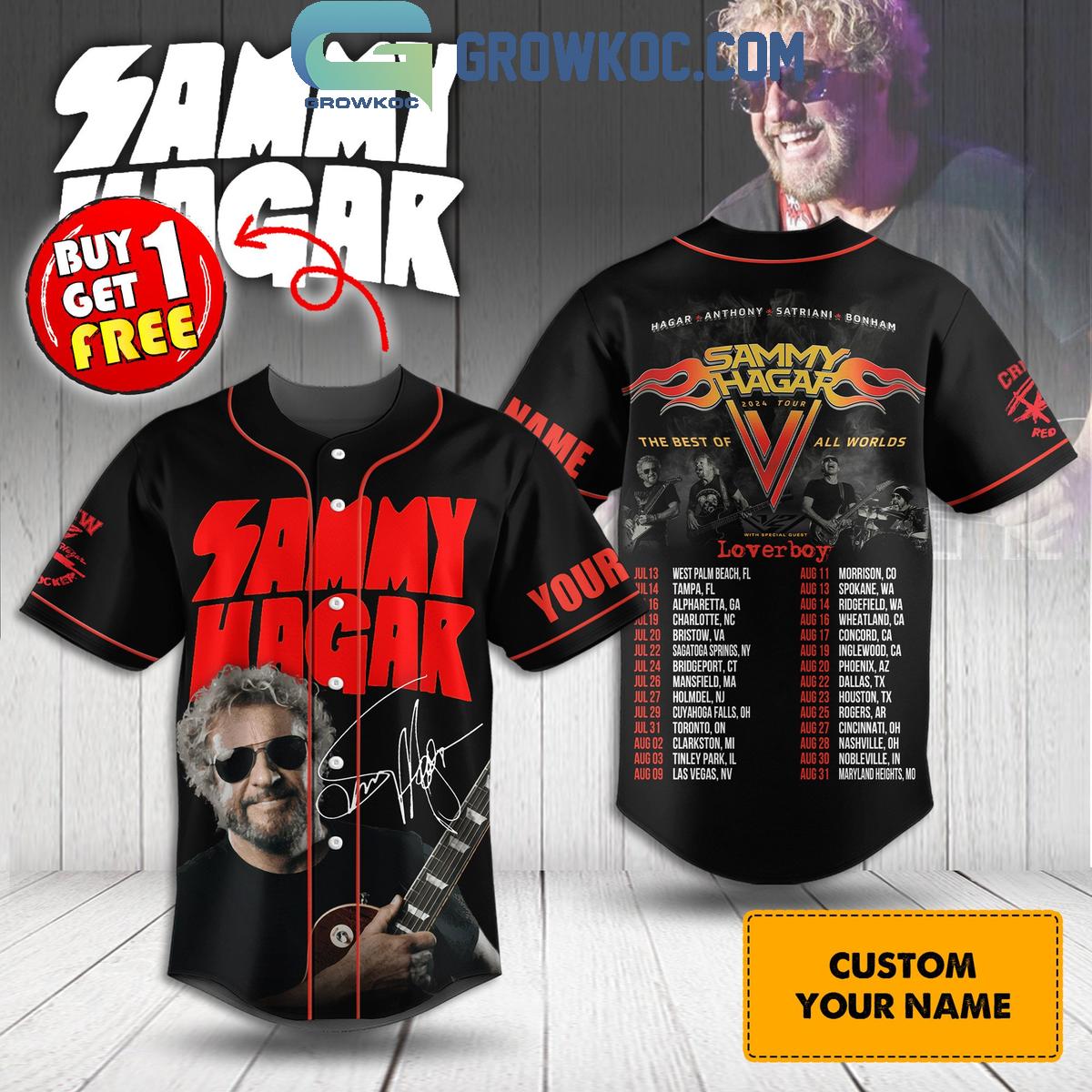 Sammy Hagar Anthony Satriani Bonham 2024 Tour Personalized Baseball Jersey baseball jersey product view 1