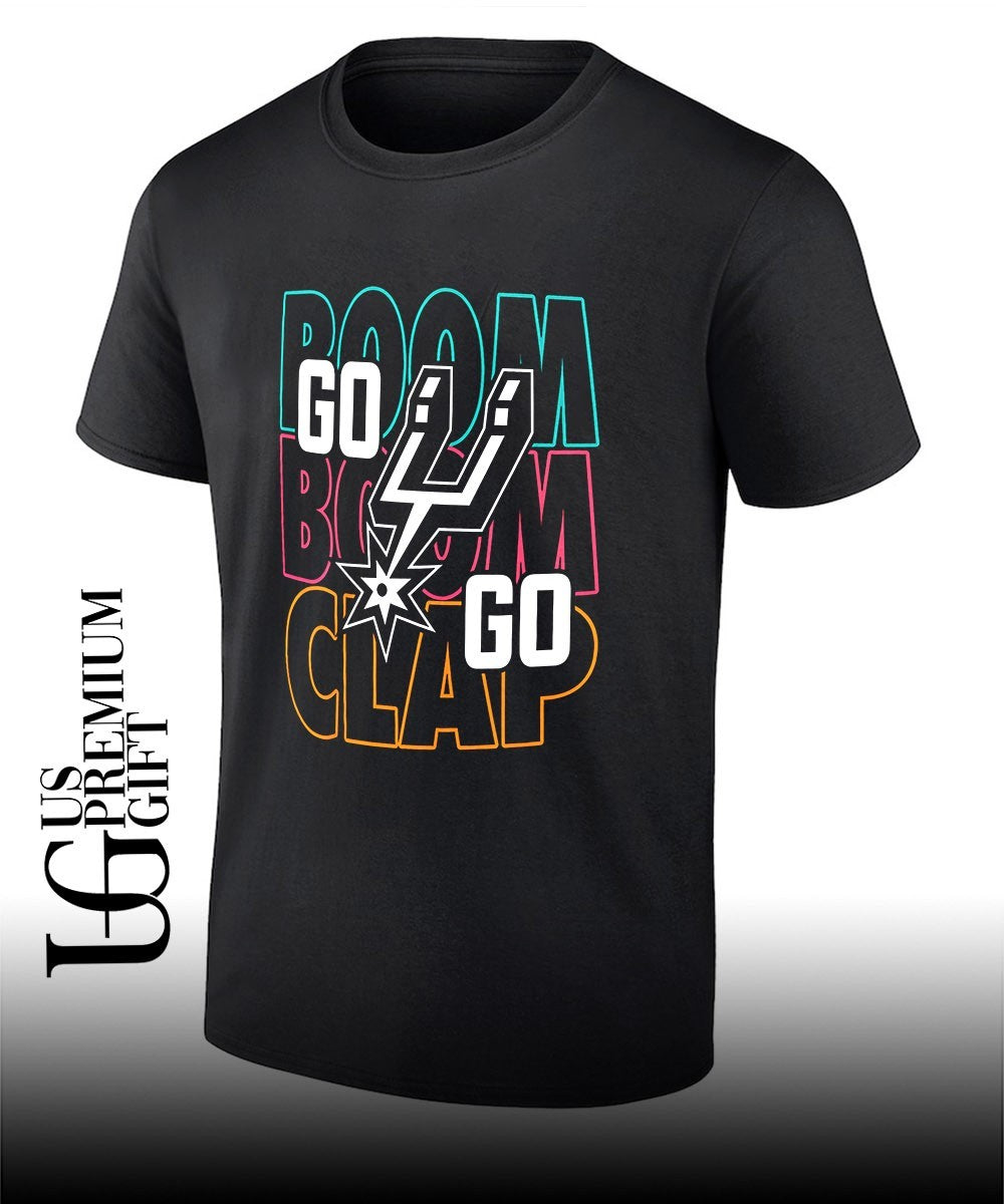 San Antonio Spurs Boom Boom Clap Go Spurs Go 2026 Playoffs shirt Unisex T-shirt, Sweatshirt, Hoodie, Long Sleeve Tee - T-Shirt, Sweatshirt, Hoodie