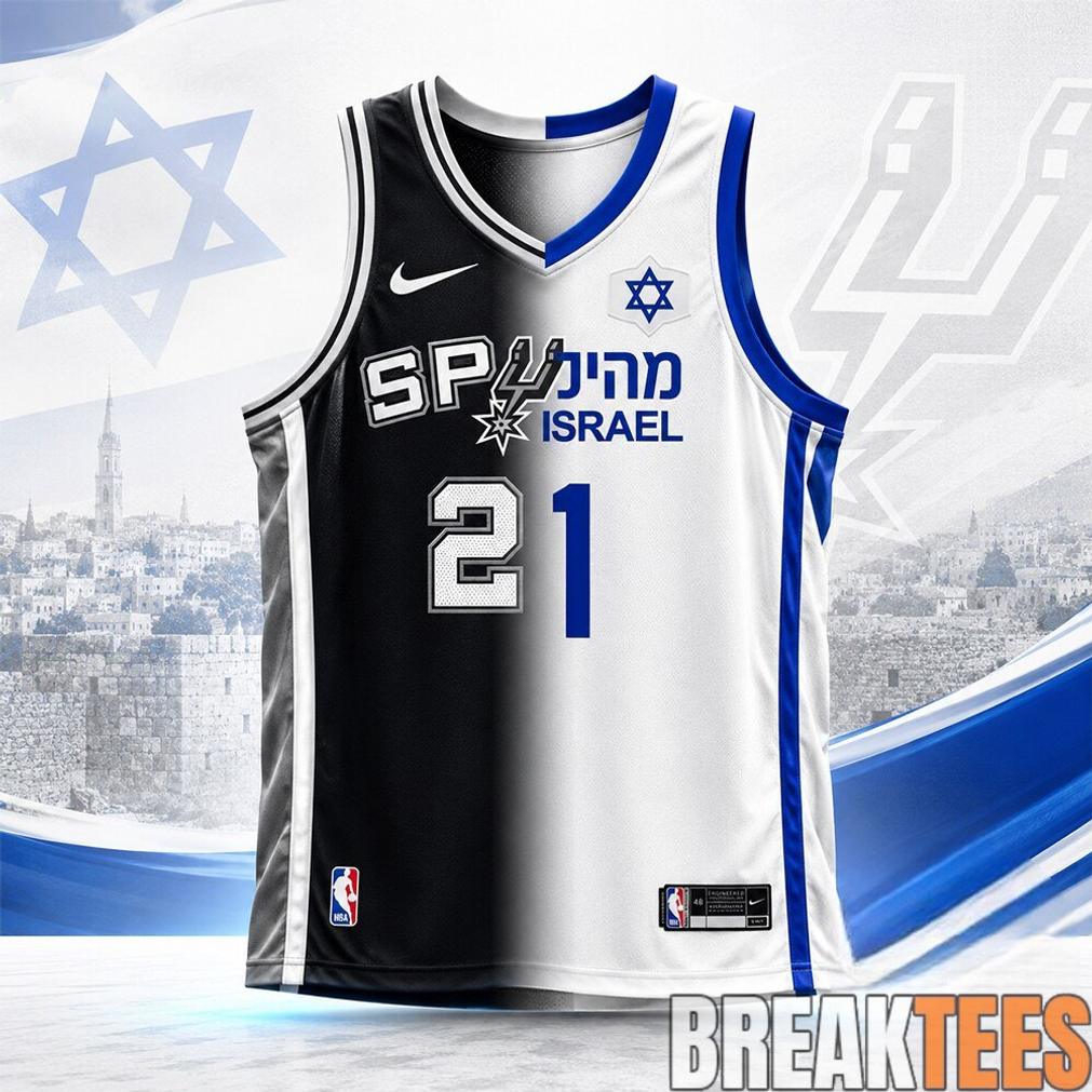 San Antonio Spurs Israel Heritage 2026 NBA Finals Basketball Jersey Unisex T-shirt, Sweatshirt, Hoodie, Long Sleeve Tee - T-Shirt, Sweatshirt, Hoodie