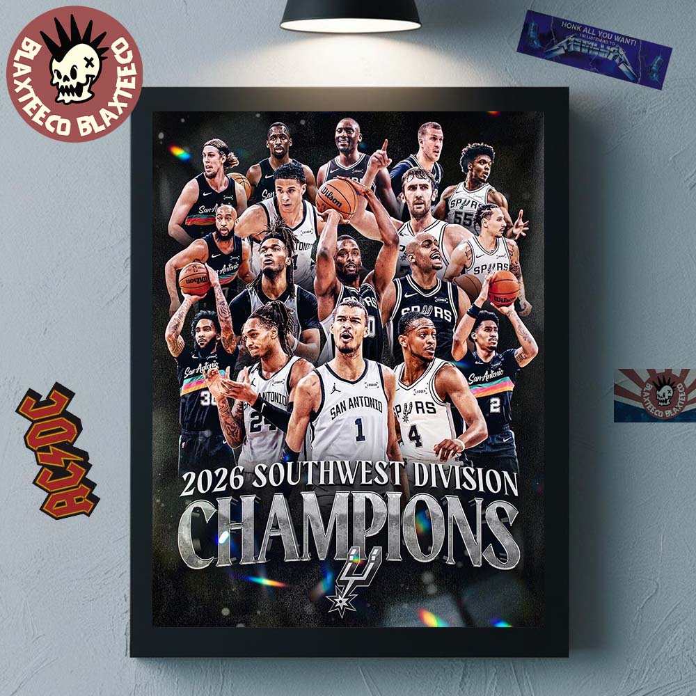 San Antonio Spurs NBA 2026 Southwest Division Champions Home Decor Poster Canvas Unisex T-shirt, Sweatshirt, Hoodie, Long Sleeve Tee - T-Shirt, Sweatshirt, Hoodie