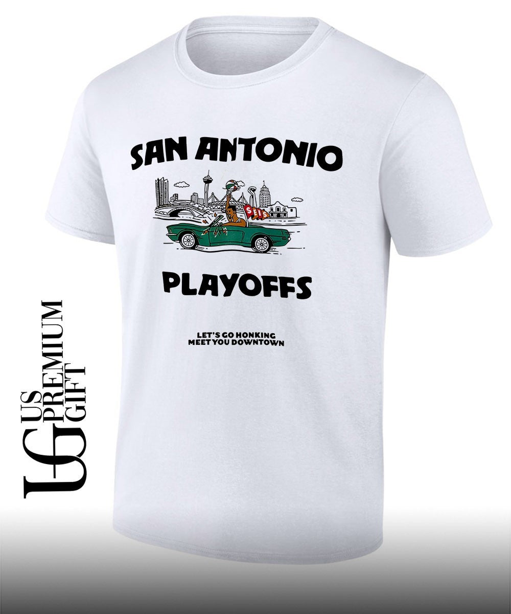 San Antonio Spurs NBA Playoffs 2026 Lets Go Honking Meet You Downtown shirt Unisex T-shirt, Sweatshirt, Hoodie, Long Sleeve Tee - T-Shirt, Sweatshirt, Hoodie