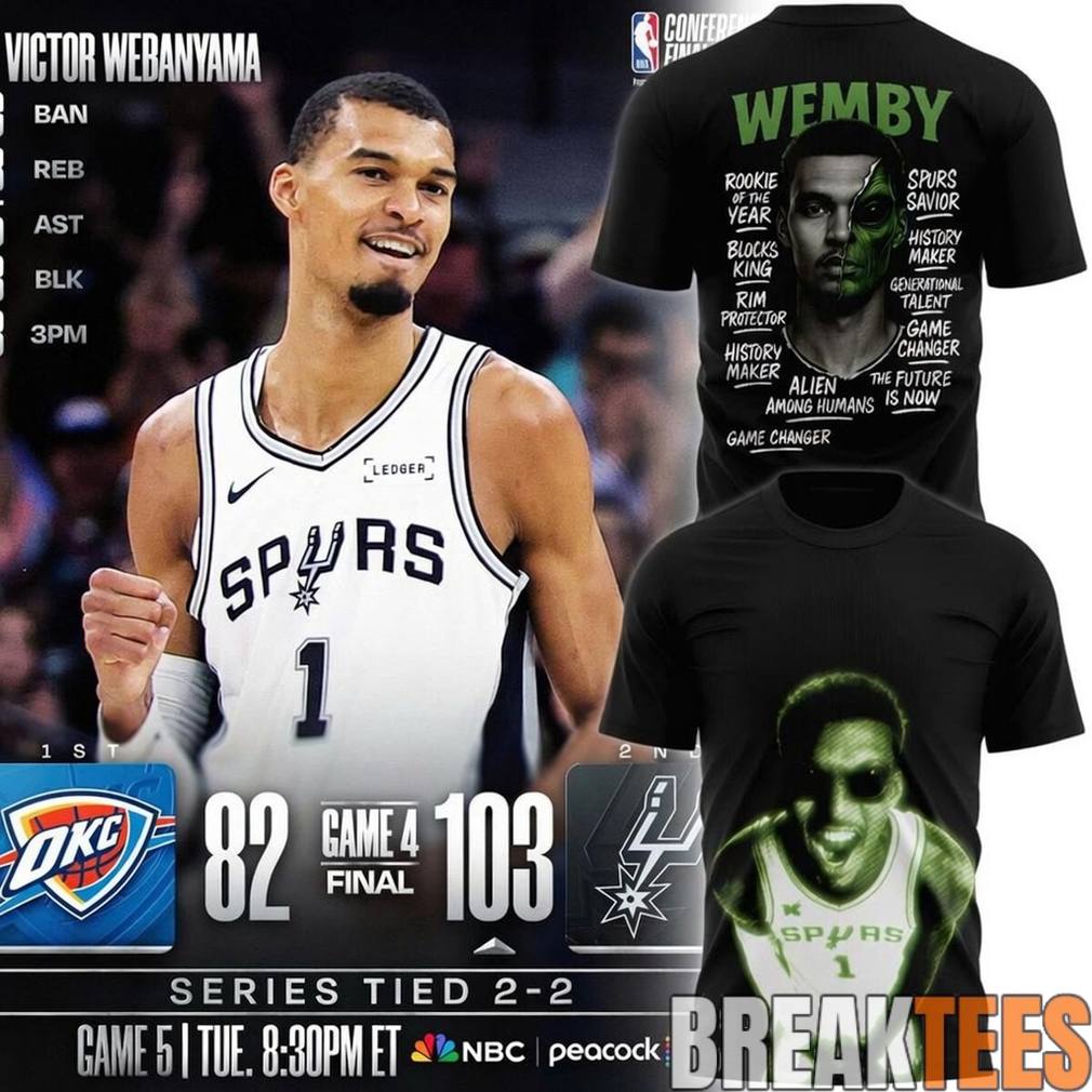 San Antonio Spurs Victor Wembanyama Wemby Alien 2026 T-Shirt Unisex T-shirt, Sweatshirt, Hoodie, Long Sleeve Tee - T-Shirt, Sweatshirt, Hoodie