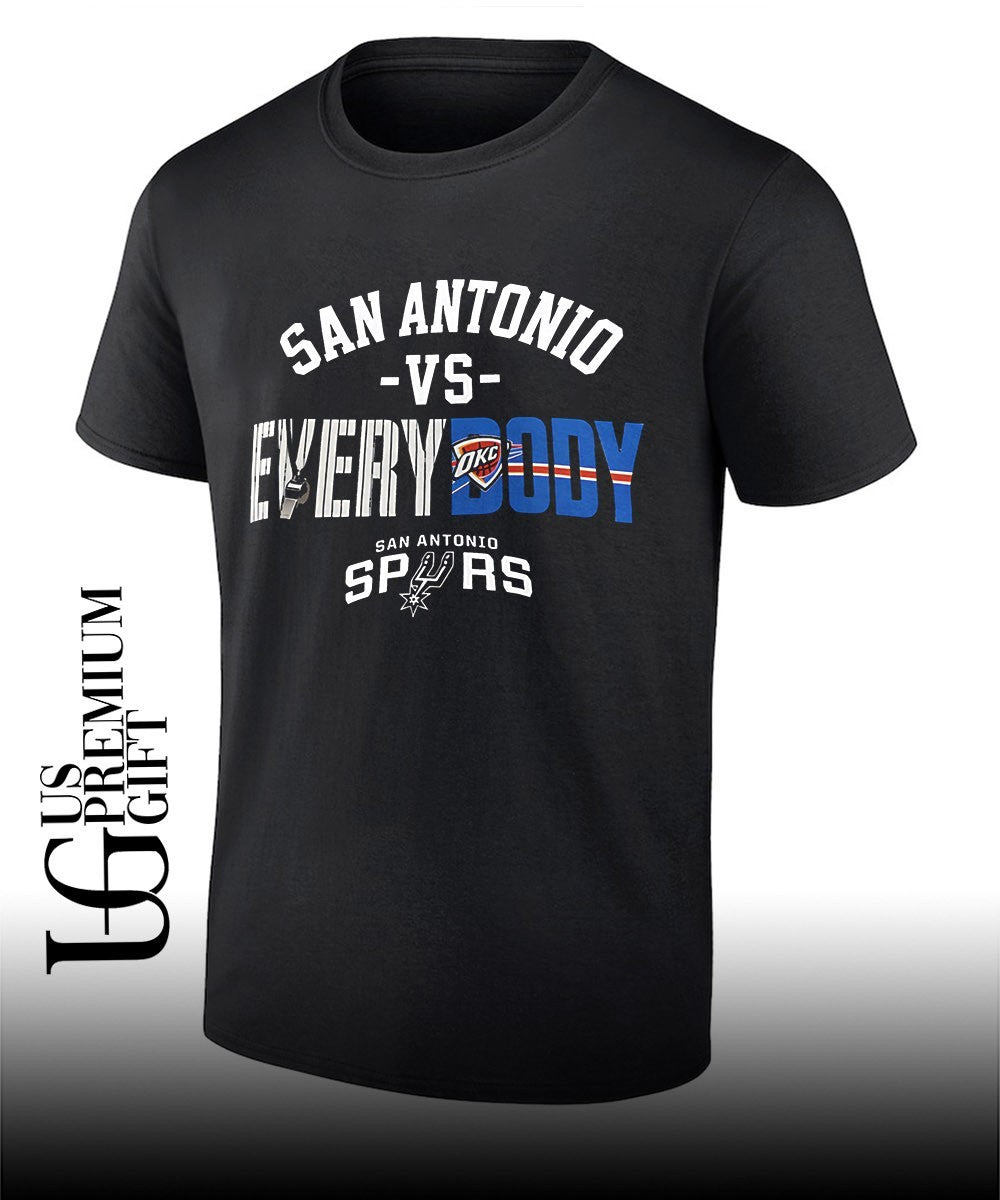 San Antonio vs Everybody Oklahoma City Thunder NBA shirt Unisex T-shirt, Sweatshirt, Hoodie, Long Sleeve Tee - T-Shirt, Sweatshirt, Hoodie