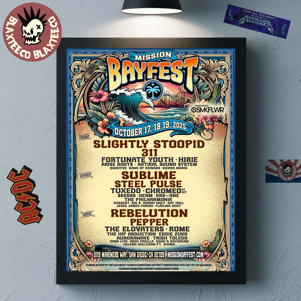 San Diego Bayfest 2025 Official Lineup In San Diego California On October 17 18 19 2025 Home Decor Poster Canvas - T-Shirt, Sweatshirt, Hoodie