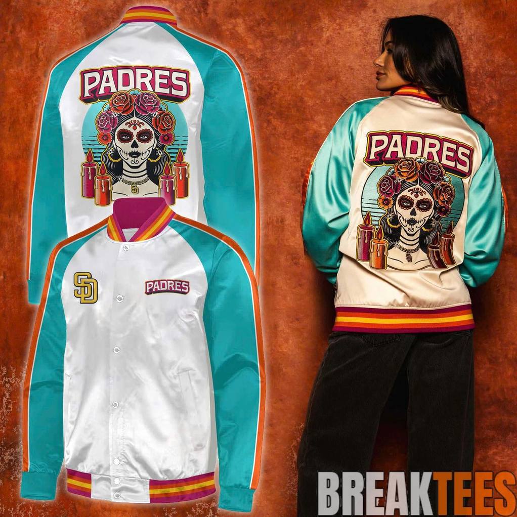 San Diego Padres 2026 Da de los Muertos Special Bomber Jacket Unisex T-shirt, Sweatshirt, Hoodie, Long Sleeve Tee - T-Shirt, Sweatshirt, Hoodie