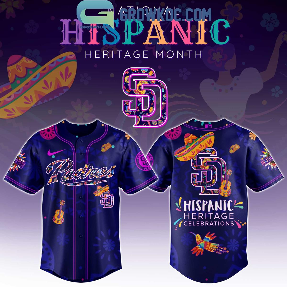 San Diego Padres Hispanic Heritage Celebrations 2025 Baseball Jersey baseball jersey product view 1
